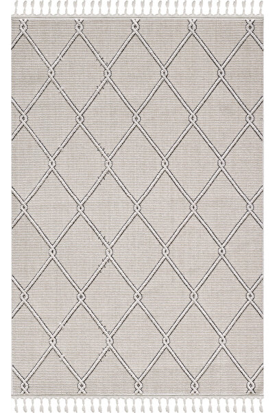 Empera Ibiza - Vista Geometrik Toz Vermeyen Iskandinav Desen Saçaklı Halı