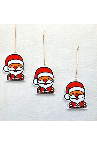 Mini Tasarım Atölyem Christmas Tree 3-Piece Santa Claus Ornament