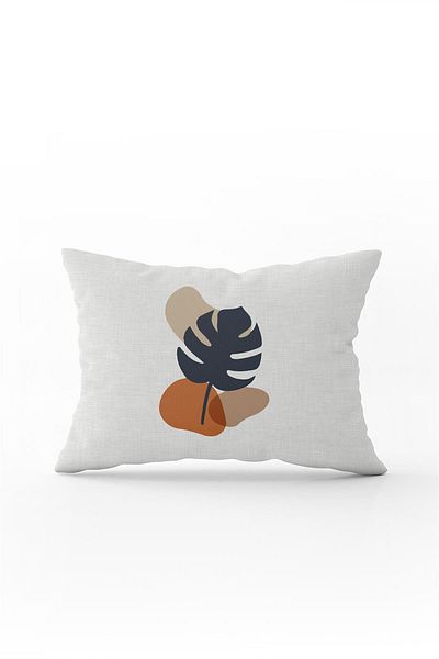 Cango Home Navy Blue Orange Bohemian Style Leaf Patterned Digital Printed Throw Pillow Pillow Case Cgh693-3550 Double T