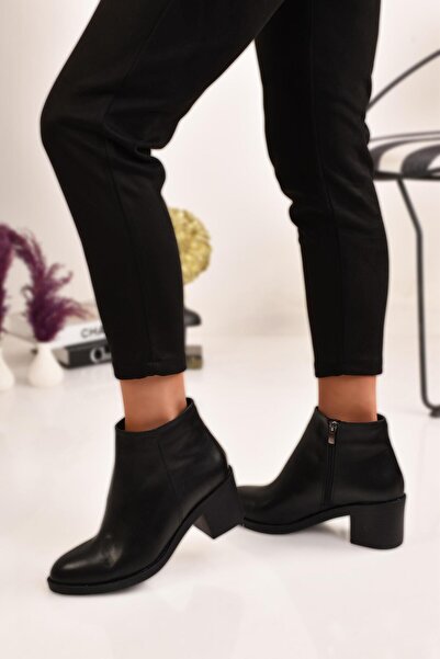 MODAONN Kadın Fermuarlı Topuklu Bot