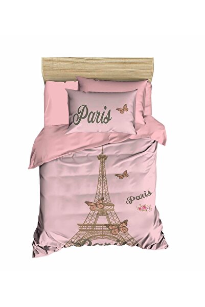 Fabeteks Eiffel Tower Valentine's 3D Digital Single Duvet Cover Set
