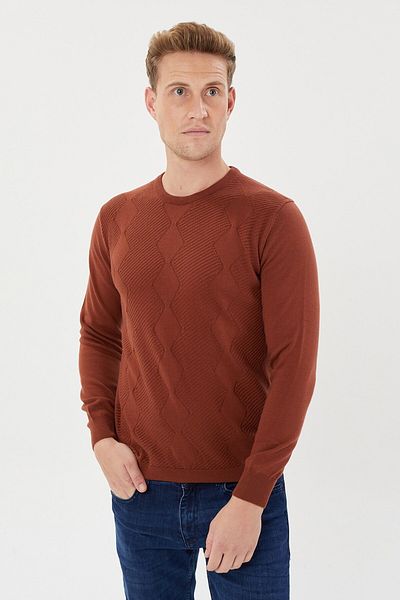 Tony Montana Πλεκτό πουλόβερ με μοτίβο αλυσίδας Regular Fit - T-1292