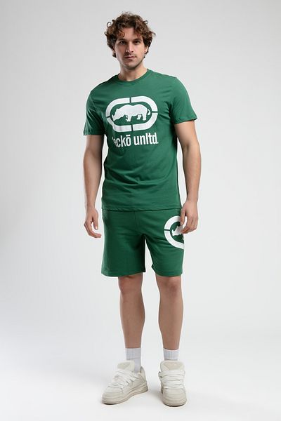ECKO UNLTD Trinity Green Knitted Shorts Embroidered Standard Fit Men's Knitted Shorts