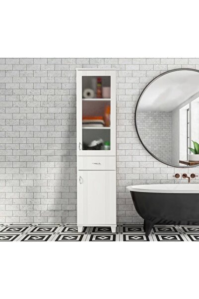 Evistro Banyo ve Mutfak Dolabı Pleksi Camlı Beyaz