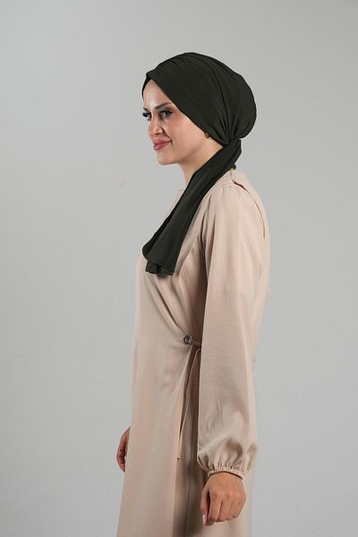 HÜRREM BONE Πρακτικό καπό χακί Hijab - Προσαρμοσμένο, κομμένο ίνα, απλό σχέδιο 2111_09