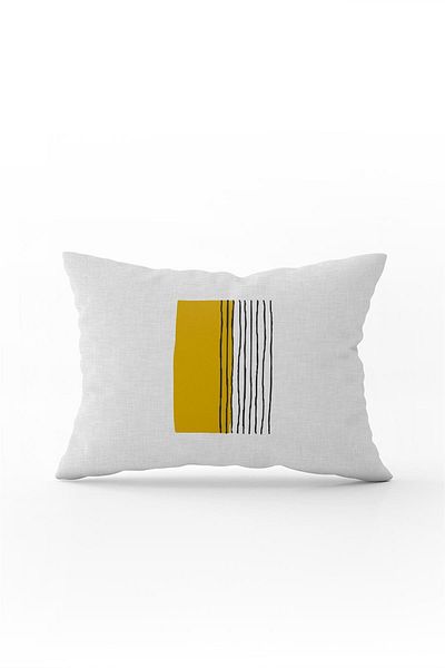 Cango Home Yellow Black Modern Abstract Pattern Digital Printed Throw Pillow Pillow Case Cgh734-3550 Double Side Print