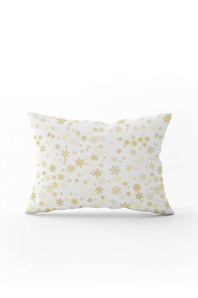 Cango Home Yellow White Christmas Themed Digital Printed Throw Pillow Cover Cgh789-3550 Double Sided Printed