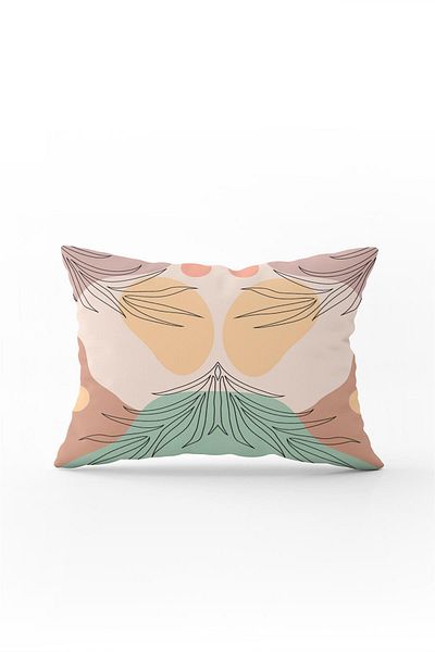 Cango Home Double Sided 35x50 Yellow Green Abstract Modern Leaf Pattern Decorative Kırent Case - Cgh289-3550