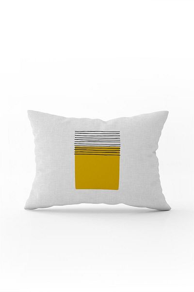Cango Home Yellow Black Modern Abstract Pattern Digital Printed Throw Pillow Pillow Case Cgh732-3550 Double Side Print
