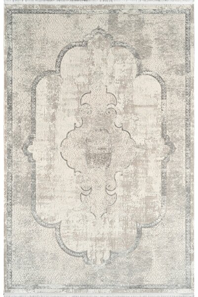 Pierre Cardin Beverly BF03A Krem Gri Akrilik Yumuşak Dokulu Modern Halı Karad...