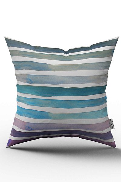 Cango Home Husă de pernă cu dungi abstracte violet albastru - Cgh181