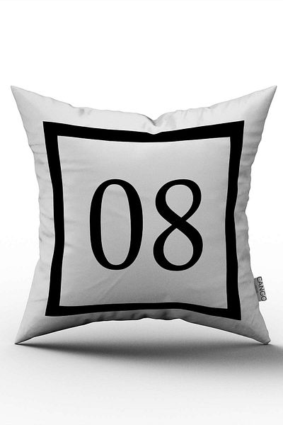 Cango Home Husă de pernă cu imprimare digitală numerică alb-negru 08