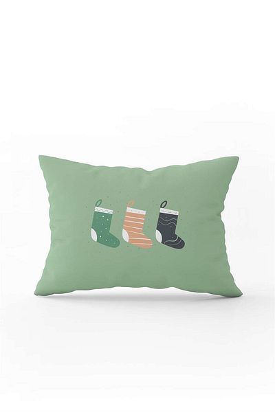 Cango Home Pink Green Christmas Themed Digital Printed Throw Pillow Cover Cgh868-3550 Double Sided Printed