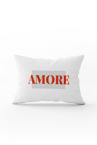 Cango Home Husă de pernă albă neagră Amore Writing modernă cu imprimare digitală - Cgh460-3550 imprimată pe două fețe
