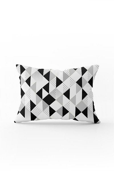 Cango Home Față de pernă cu două fețe 35x50 alb negru modern geometric - Cgh245-3550