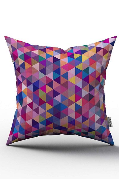 Cango Home Husă de pernă roz, multicoloră, cu modele geometrice, imprimată digitală - Otyk329