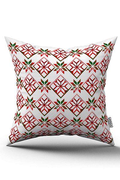 Cango Home Husă de pernă cu temă de Crăciun, roșu, verde, imprimată digitală Cgh884