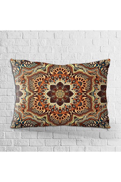 Cango Home Husă de pernă cu model vintage 35x50 - față-verso, maro portocaliu, imprimată digitală - Otyk272-3550