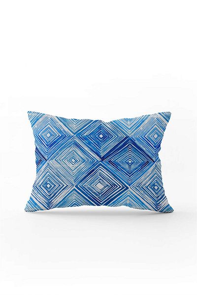Cango Home Față de pernă decorativă cu două fețe, 35x50, albastru, alb, geometric, pentru - Cgh185-3550