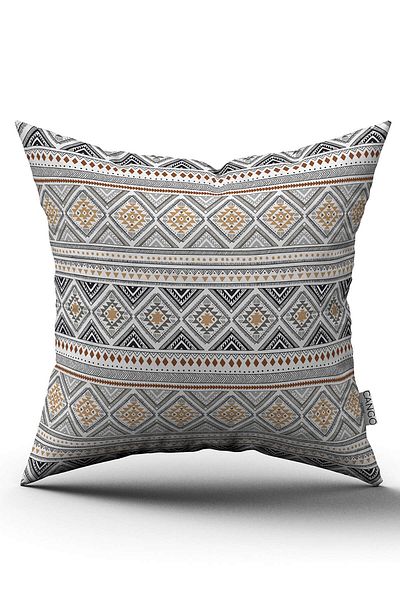 Cango Home White Black Bohemian Ethnic Style Digital Printing Throw Pillow Pillow Case - Cgh499