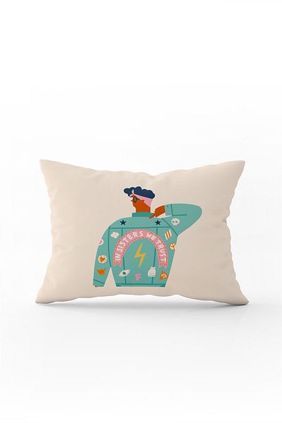 Cango Home Față de pernă cu două fețe, 35x50, verde crem, modernă - Cgh173-3550