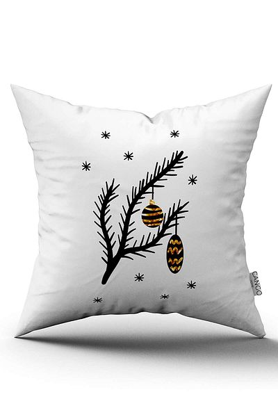 Cango Home Yellow Black Christmas Themed Digital Printed Throw Pillow Cover Cgh888