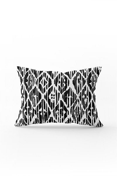 Cango Home Față de pernă cu două fețe 35x50 alb-negru cu model etnic boem - Cgh229-3550