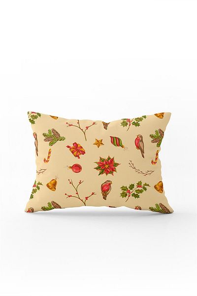 Cango Home Double Sided 35x50 Red Cream Christmas Themed Digital Printed Throw Pillow Pillow Case - Cgh293-3550