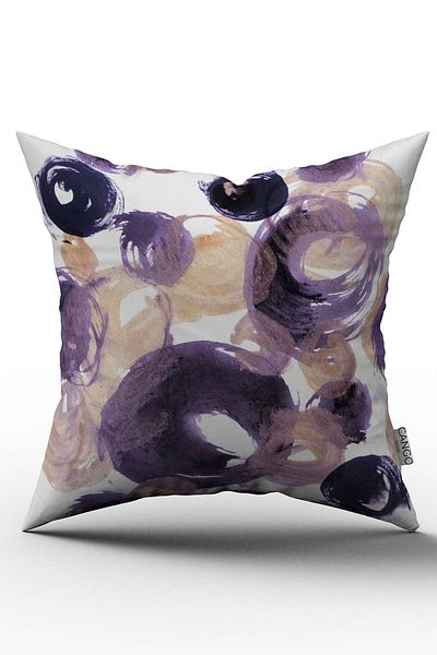 Cango Home Față de pernă Mov Alb Geometric Abstract Aruncă - Cgh234