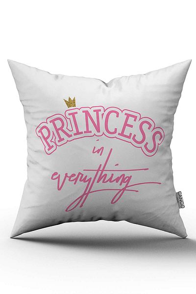 Cango Home White Pink Princess Decorative Digital Printing Throw Pillow Pillow Case - Cgh463