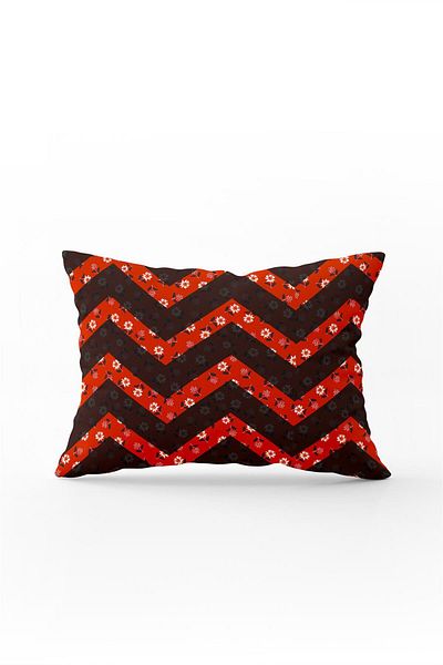 Cango Home Double Sided 35x50 Red Black Floral Geometric Throw Pillow Pillow Case - Cgh274-3550