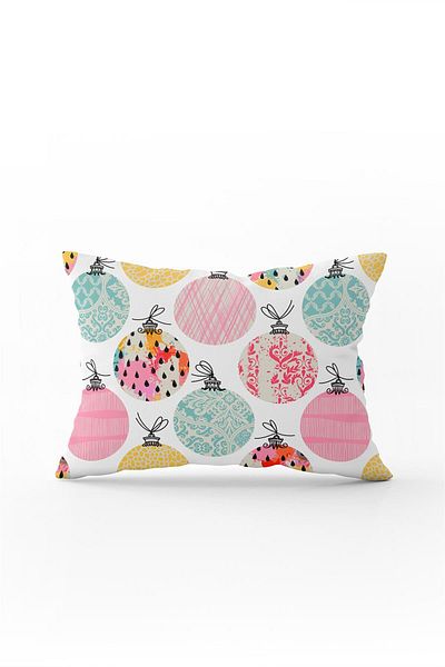 Cango Home Față de pernă cu două fețe, 35x50, albă, multicoloră, cu temă de Anul Nou, imprimată digitală - Cgh299-35