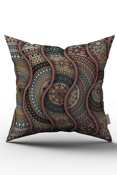 Cango Home Husă de pernă cu două fețe, maro, retro, vintage, imprimată digitală - Otyk077-ct