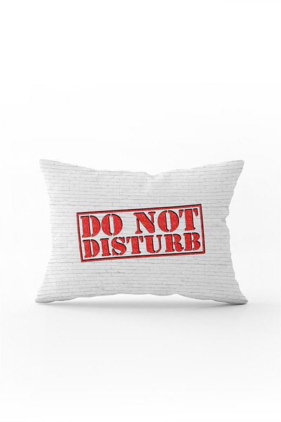 Cango Home Red White Do Not Dısturb Written Modern Digital Printing Throw Pillow Pillow Case - Cgh395-3550 Double Ta