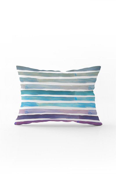 Cango Home Față de pernă dublă 35x50 violet albastru cu dungi abstracte - Cgh181-3550