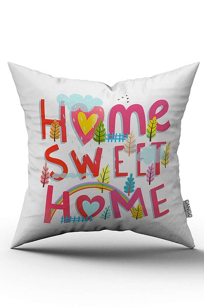 Cango Home Față de pernă cu imprimare digitală cu două fețe Home Sweet Home - CGH454-CT