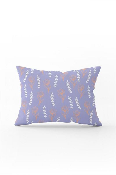 Cango Home Față de pernă cu două fețe 35x50 violet alb decorativ floral - Cgh193-3550