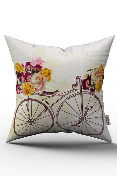 Cango Home Galben Maro Bicicletă Design special Imprimat digital Husă de pernă - OTYK574