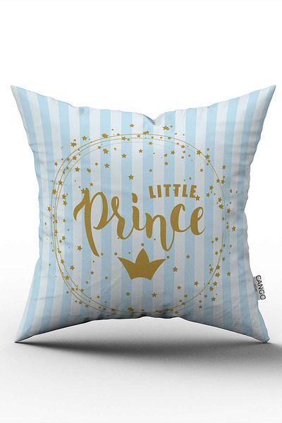 Cango Home Husă de pernă cu două fețe, albastră Baby Boy Prince, imprimată digitală - Cgh332-ct