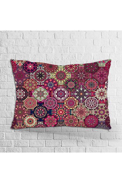 Cango Home Față de pernă cu două fețe 35x50 roz violet retro cu model vintage cu imprimare digitală - Otyk288-3550