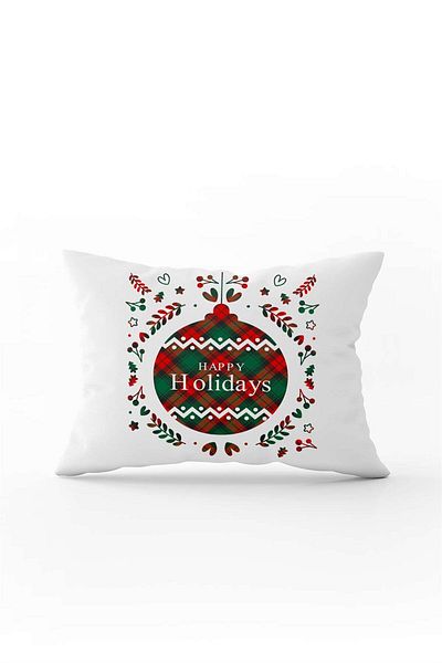 Cango Home Red Green Plaid Patterned Christmas Themed Digital Printed Throw Pillow Cover Cgh911-3550 Double Sided Ba