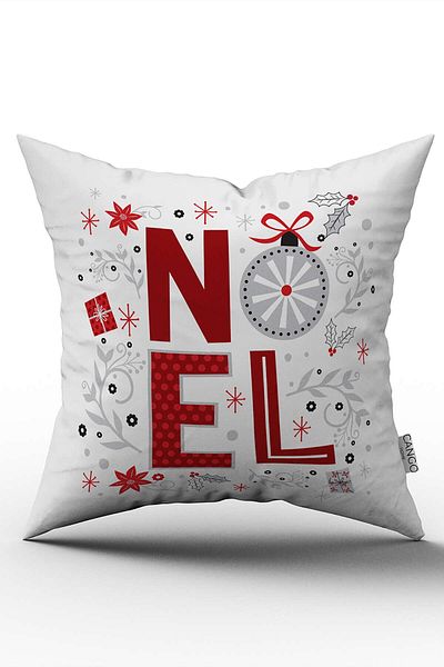 Cango Home Red White Christmas Themed Digital Printed Throw Pillow Cover Cgh814
