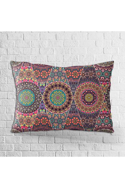 Cango Home Husă de pernă cu imprimare digitală cu model retro vintage multicolor roz Otyk036