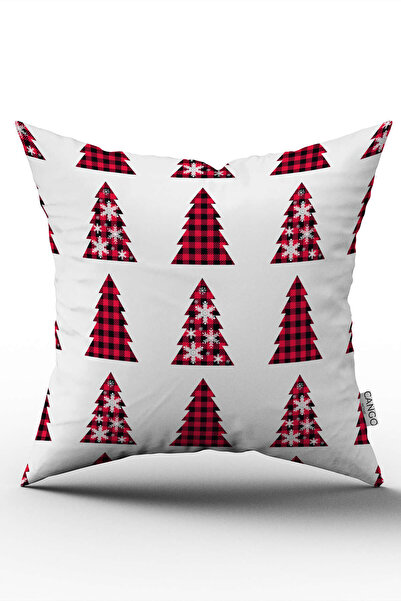 Cango Home Față de pernă cu temă de Crăciun, roșu și alb, imprimată digitală ...