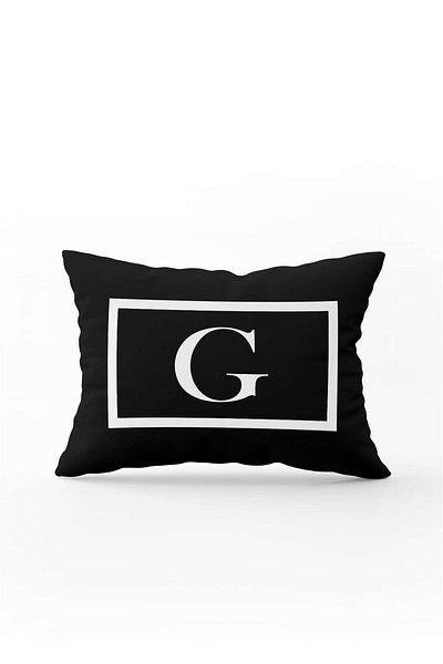Cango Home Black and White Letter Double Sided Digital Printed Throw Pillow Cover Letter G