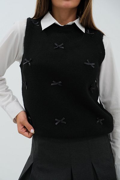 Lucax O-Neck Bow Detailed Knitwear Sweater - Black