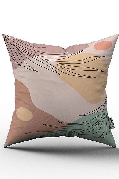 Cango Home Double Sided Yellow Green Abstract Modern Leaf Pattern Decorative Kirent Case - Cgh289-ct