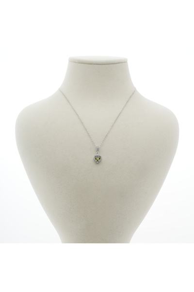 pisay takı & aksesuar قلادة نسائية من حجر الزركون الزمردي على شكل قلب موديل 3...