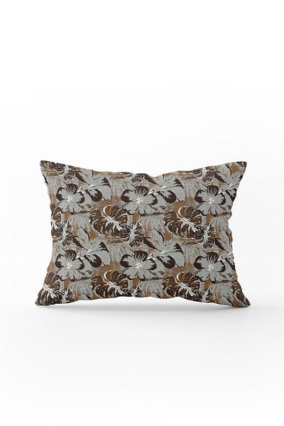 Cango Home Καφέ Floral Διακοσμητική Ψηφιακή Εκτύπωση Μαξιλαροθήκη Ριχτάρι - Cgh494-3550 Διπλής Όψης Εκτύπωση
