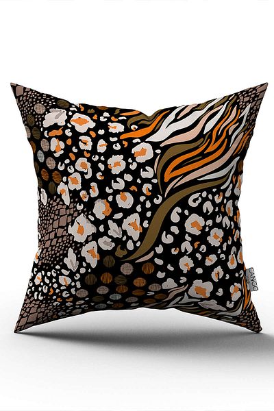 Cango Home Zebra Patterned Orange Snakeskin Digital Printed Throw Pillow - Cgh362